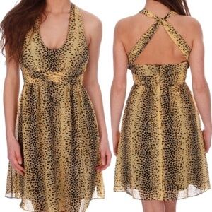 NEW GUESS Marilyn Leopard-Print Halter Dress SZ 2